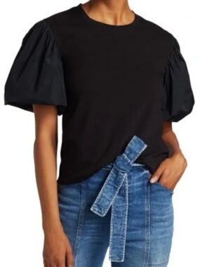 ALC Cassandra Puffed Sleeve Black tee
